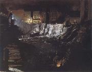 George Bellows Excavation at Night painting